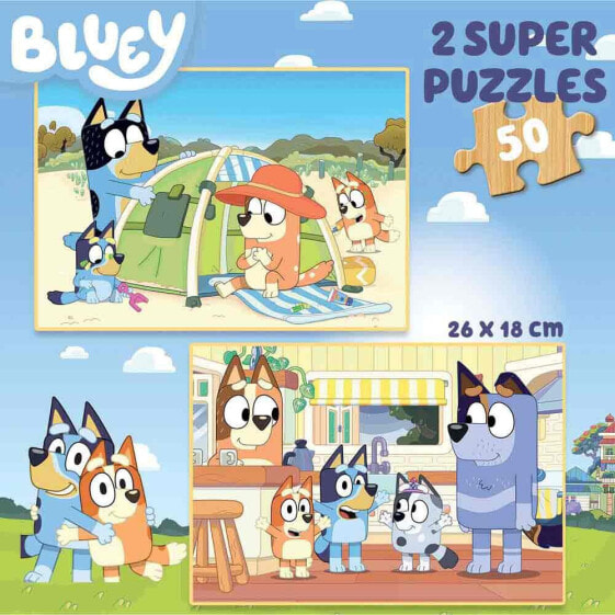 EDUCA BORRAS 2X50 Bluey Wooden Puzzle