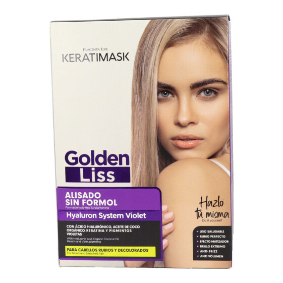 Маска-сыворотка для выпрямления волос Placenta Life Keratimask Golden Liss 3 Предметы