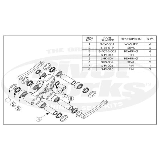 PIVOT WORKS Kawasaki Klx 400 03/Suzuki Drz 400 00-16 Linkage Repair Kit