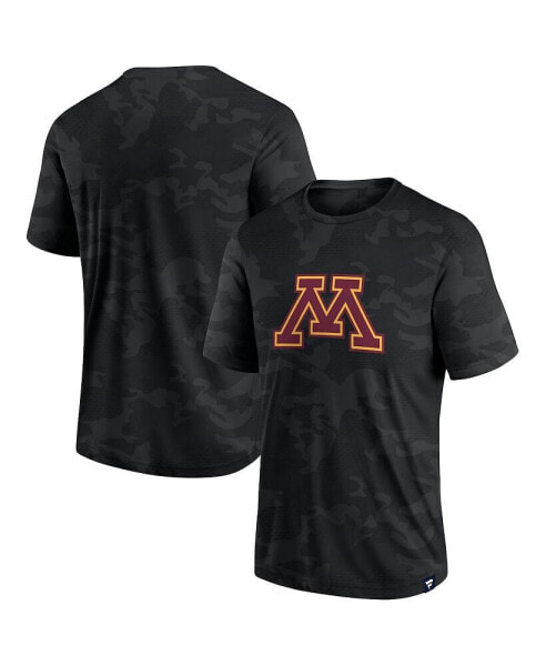 Men's Black Minnesota Golden Gophers Camo Logo T-shirt