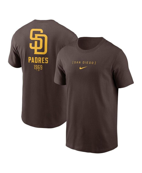 Men's Brown San Diego Padres Large Logo Back Stack T-Shirt