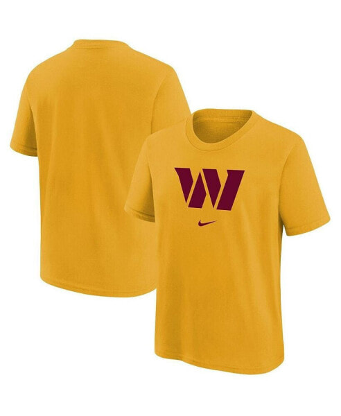 Big Boys Gold Washington Commanders Team Logo T-shirt
