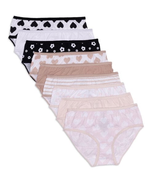 Big Girls Graphic Basics Brief Underwear, Pack of 9