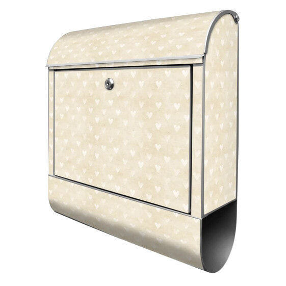 Briefkasten Stahl Beige Herzen