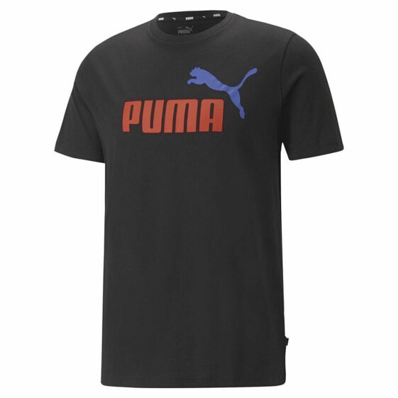 Футболка спортивная PUMA Essentials + 2 Col Logo Чёрный Мужской