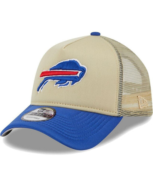 Men's Tan, Royal Buffalo Bills All Day A-Frame Trucker 9FORTY Adjustable Hat