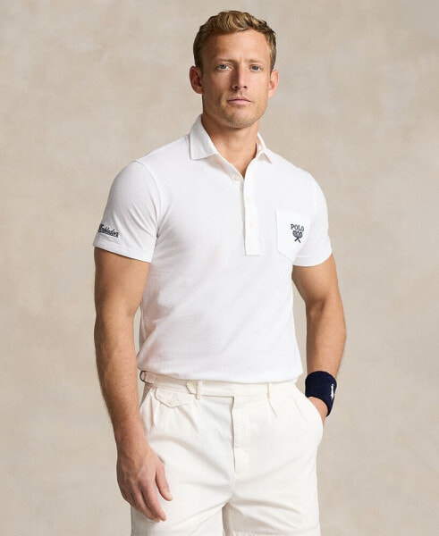 Поло рубашка Ralph Lauren мужская Wimbledon 2024 из хлопковой сетки.