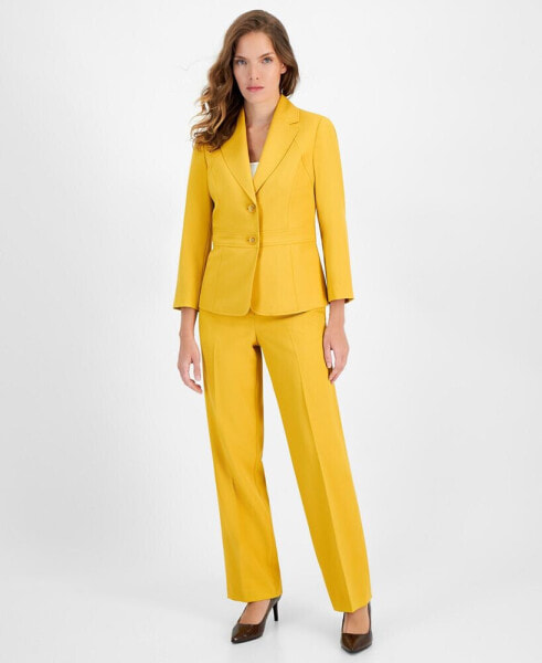 Crepe Two-Button Blazer & Pants, Regular and Petite Sizes