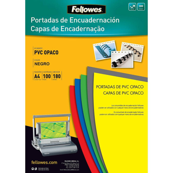 Обложки для переплета FELLOWES 100 штук Черные A4 PVC