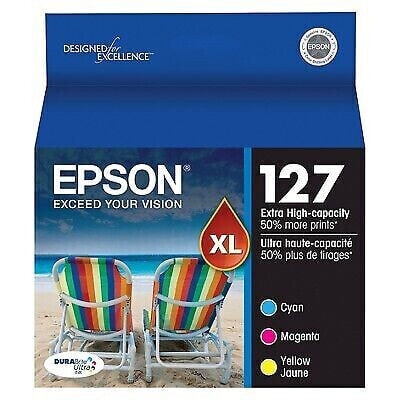 Epson 127XL C/M/Y 3pk Ink Cartridges - Cyan, Magenta, Yellow (T127520-CP)
