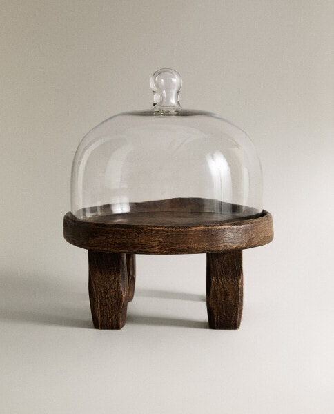 Mango wood cake stand