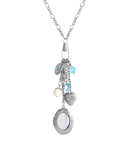 Silver-Tone Mother of Pearl Charm Necklace