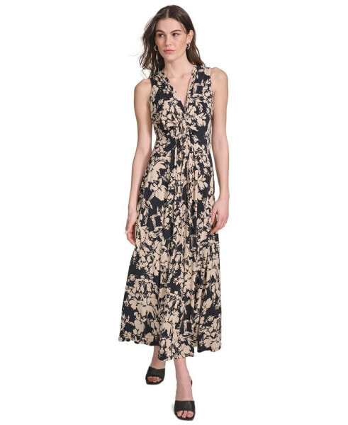 Платье женское безрукавка Calvin Klein Printed V-Neck Maxi