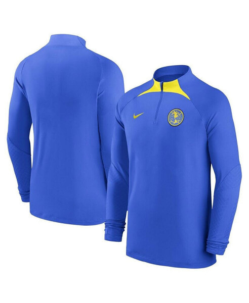 Men's Blue Club America Strike Drill Performance Raglan Quarter-Zip Long Sleeve Top