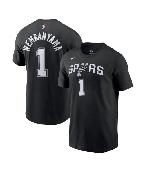 Men's Victor Wembanyama Black San Antonio Spurs 2023 NBA Draft First Round Pick Name and Number T-shirt