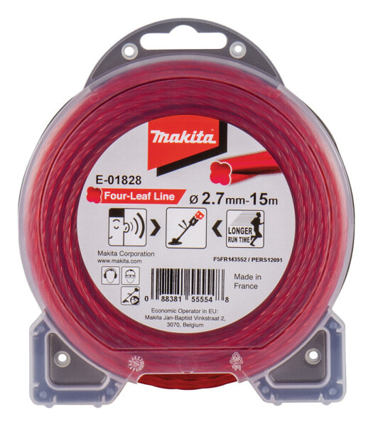 Makita E-01828 - Brush cutter line - Red - 15 m - 1 pc(s) - 15000 mm - 2.7 mm
