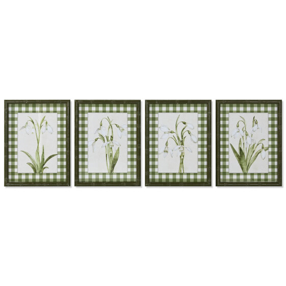 Картина Home ESPRIT Зеленый Бежевый Shabby Chic Ботанические растения 30 x 2,5 x 40 cm (4 штук)