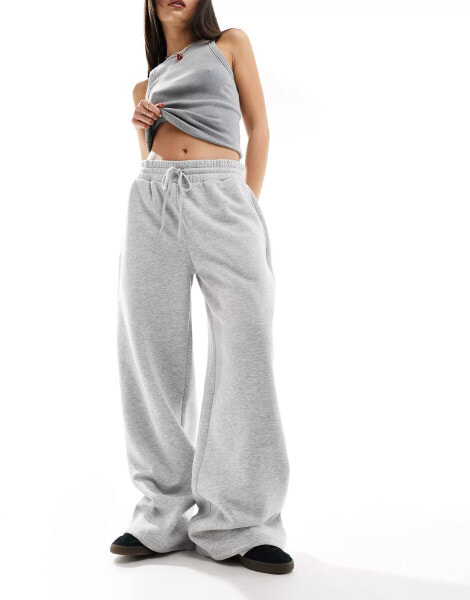 ASOS DESIGN wide leg cocoon jogger in grey marl