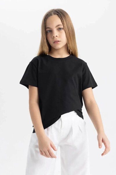 Kız Çocuk T-shirt Siyah Z7718a6/bk81