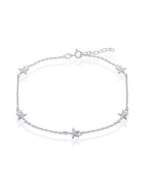 Sterling Silver Starfish Anklet