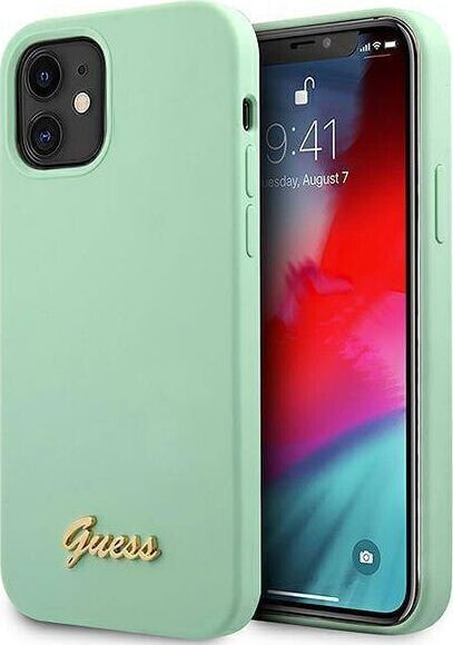 Guess Etui Guess GUHCP12SLSLMGGN Apple iPhone 12 mini zielony/green hardcase Metal Logo Script