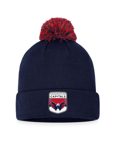 Men's Navy Washington Capitals 2023 NHL Draft Cuffed Knit Hat with Pom