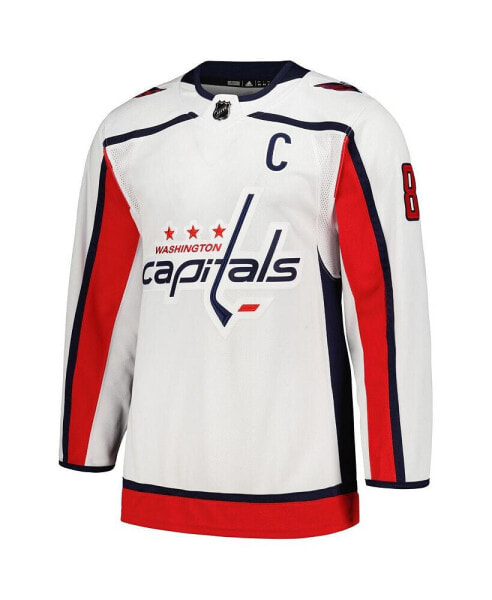 Men's Alexander Ovechkin White Washington Capitals Away Captain Authentic Player Jersey