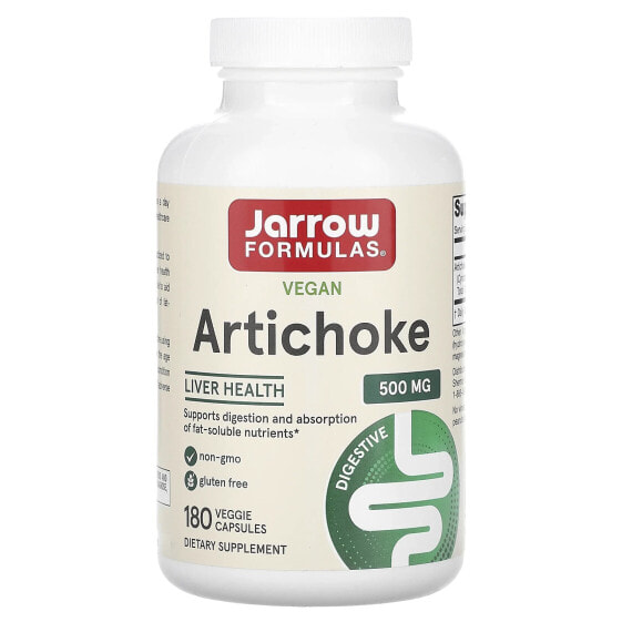 Jarrow Formulas, Артишок, 500 мг, 180 растительных капсул