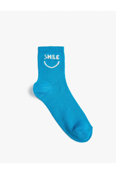 Soket Çorap Slogan Işlemeli