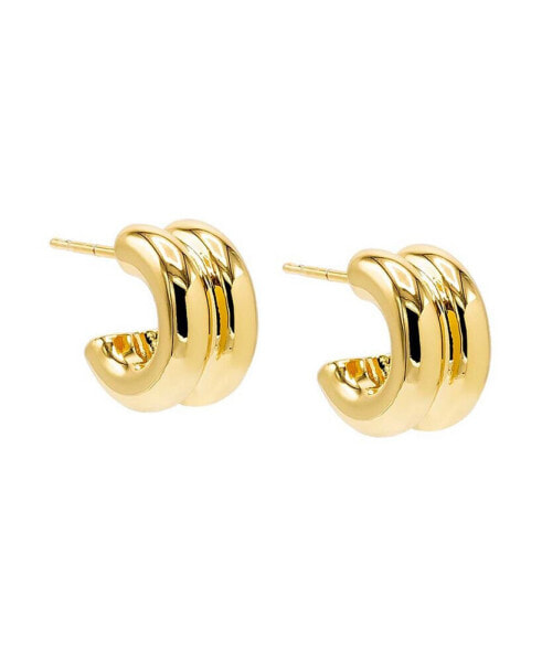 Double Hollow Open Hoop Earring