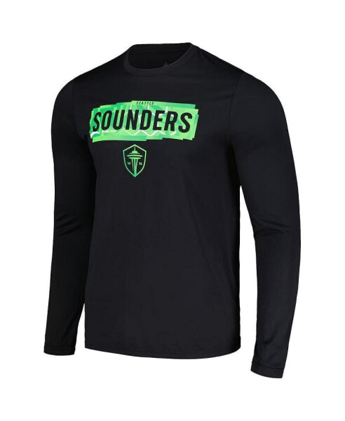 Men's Black Seattle Sounders FC Local Pop AEROREADY Long Sleeve T-Shirt