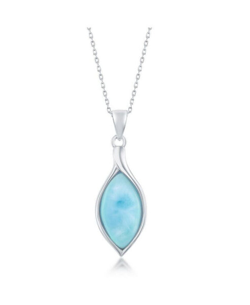 Sterling Silver Marquise Larimar Pendant