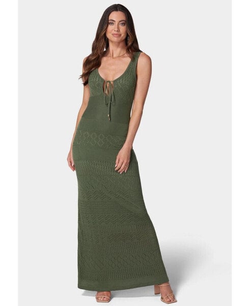 Women's Crochet Maxi Tank Dress