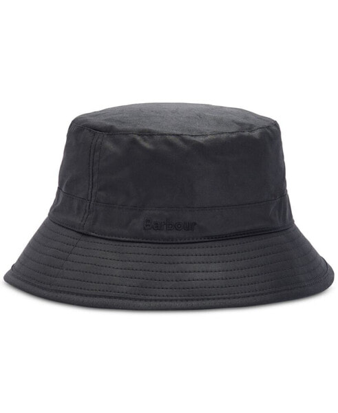 Men's Logo Embroidered Waxed Bucket Hat