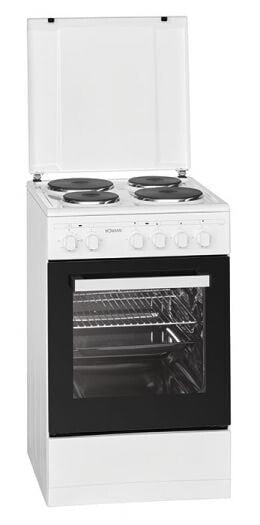 Bomann EH 561 - Freestanding cooker - White - Rotary - Front - Sealed plate - 4 zone(s)