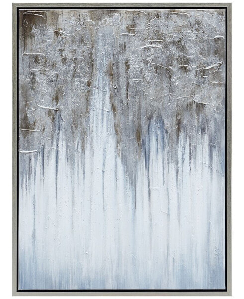 Iceberg Textured Metallic Hand Painted Wall Art by Martin Edwards, 40" x 30" x 1.5"
