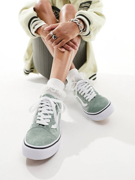 Vans old skool colour theory trainers in green