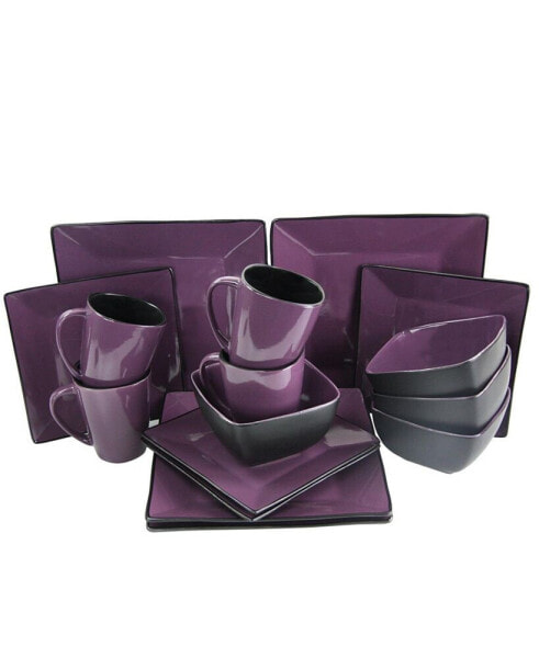 Mulberry Loft 16 Piece Modern Premium Stoneware Dinnerware Set