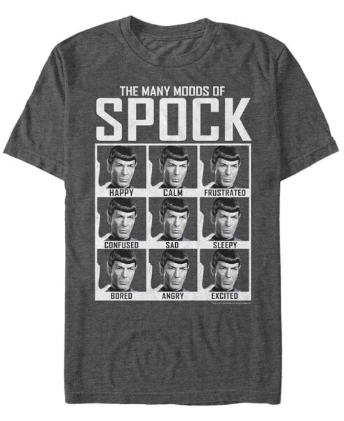 Star Trek Men's The Original Series Many Moods Of Spock Short Sleeve T-Shirt