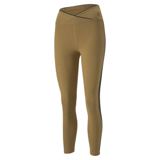 Puma Exhale Cross Waist Athletic Leggings Womens Brown Athletic Casual 52221074