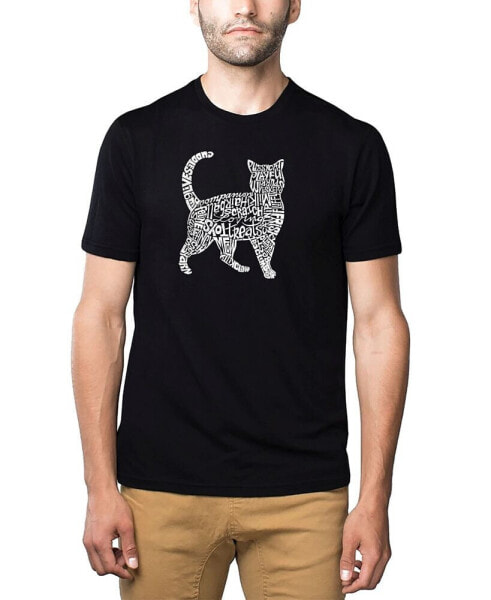 Men's Premium Word Art T-Shirt - Cat