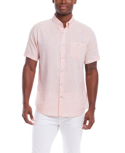 Men's Short Sleeve Solid Linen Cotton Shirt