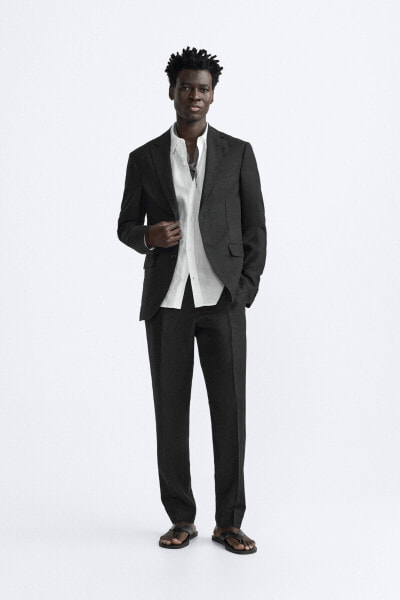 100% linen suit trousers