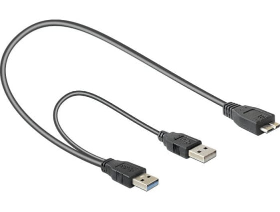 Delock 82909, 0.2 m, USB A, Micro-USB B, USB 3.2 Gen 1 (3.1 Gen 1), Male/Male, Grey