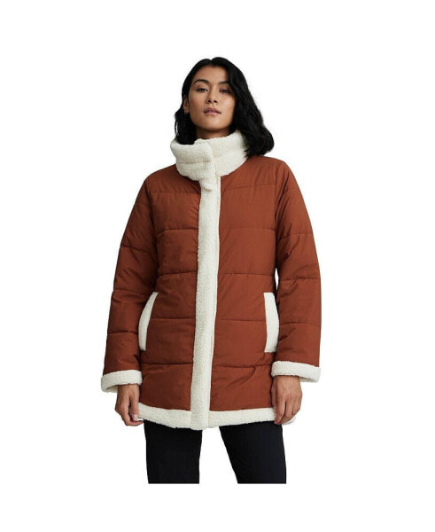Women's Stretch Poly Mixed Media Puffer Jacket