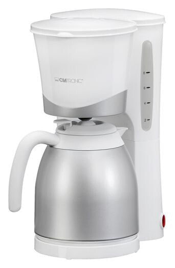 Clatronic KA 3327 - Drip coffee maker - 1 L - Ground coffee - 870 W - Silver - White