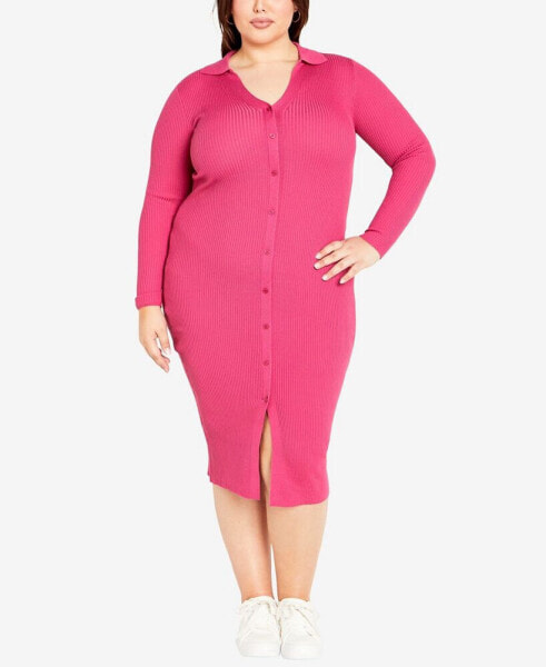 Plus Size Scarlett Rib Midi Dress