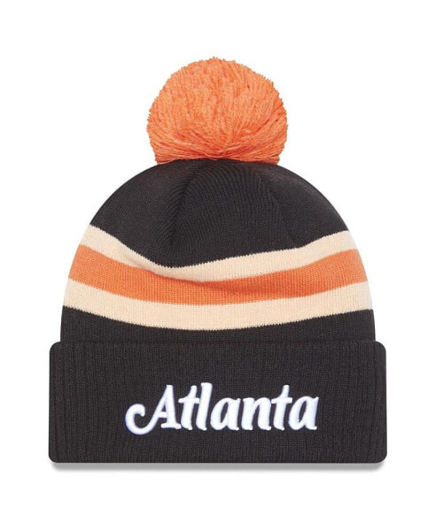 Men's Gray Atlanta Hawks 2022/23 City Edition Official Cuffed Pom Knit Hat