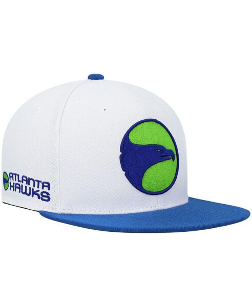 Men's White, Royal Atlanta Hawks Hardwood Classics Snapback Hat