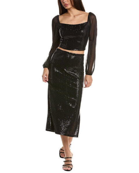 Bebe Sequined Top & Pencil Skirt Set Women's